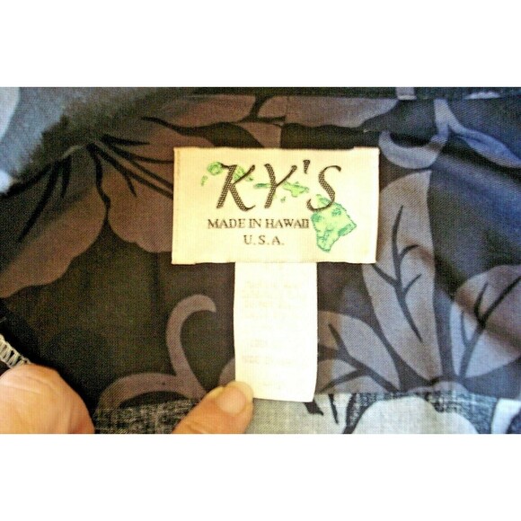 KYs Hawaiian Shirt Floral Beer Button Front Made In Hawaii Mens Size L - Picture 4 of 6